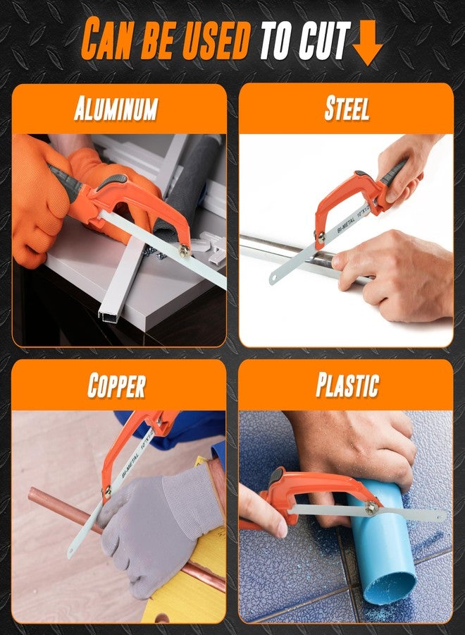 AMERICAN MUTT TOOLS منشار صغير من شركة Mutt Tools للقطع المعدني بشفرة ثنائية المعدن مقاس 10 بوصات للقطع الدقيق - متوافق مع شفرات مقاس 10 بوصات و12 بوصة - منشار قطع صغير - Image 3