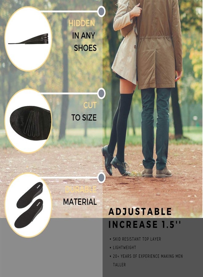 CALTO Height Increase Adjustable Elevator Shoe Lift Insoles for Men - 1 or 1.5 Inch Taller Heightening Liftkits - Size Small - Image 2