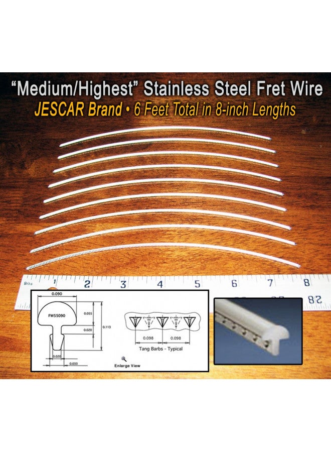 C. B. Gitty Stainless Steel fret wire for Guitars and More - Medium/Highest Gauge - Six Feet - Beautiful and Durable! - Image 2
