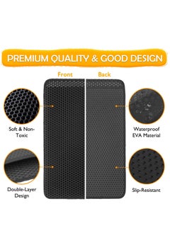 SYOSI Cat Litter Mat, Small Litter Box Mat Litter Trapping Mat with Honeycomb Double Layer Design Waterproof Easy to Clean Black  - Image 3