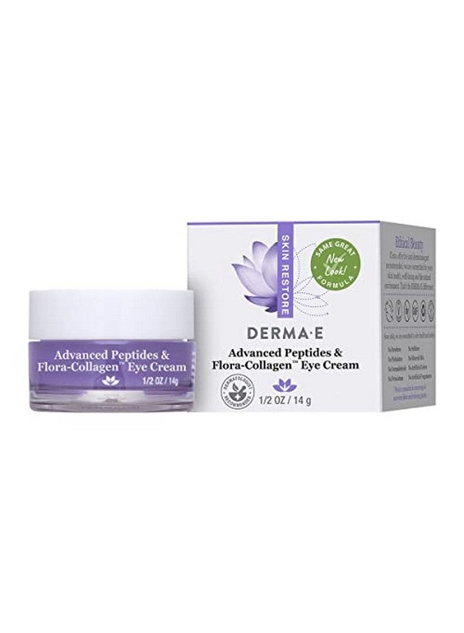 derma-e Advanced Peptides And Vegan Floracollagen Eye Cream Antiaging Moisturizer Smooths Appearance Of Crow’S Feet Lines And Wrinkles 1/2 Oz - Image 1