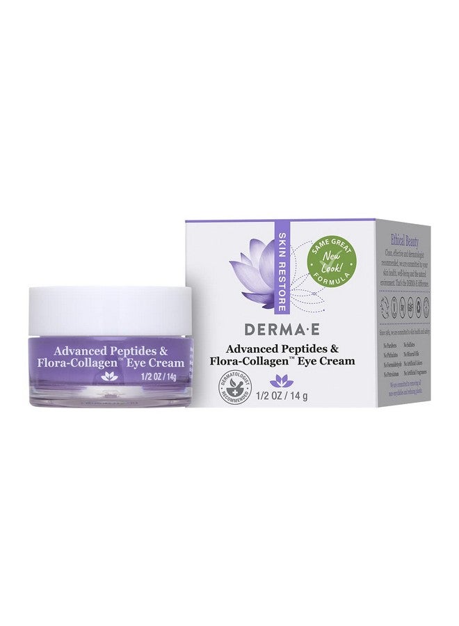 derma-e Advanced Peptides And Vegan Floracollagen Eye Cream Antiaging Moisturizer Smooths Appearance Of Crow’S Feet Lines And Wrinkles 1/2 Oz - Image 2