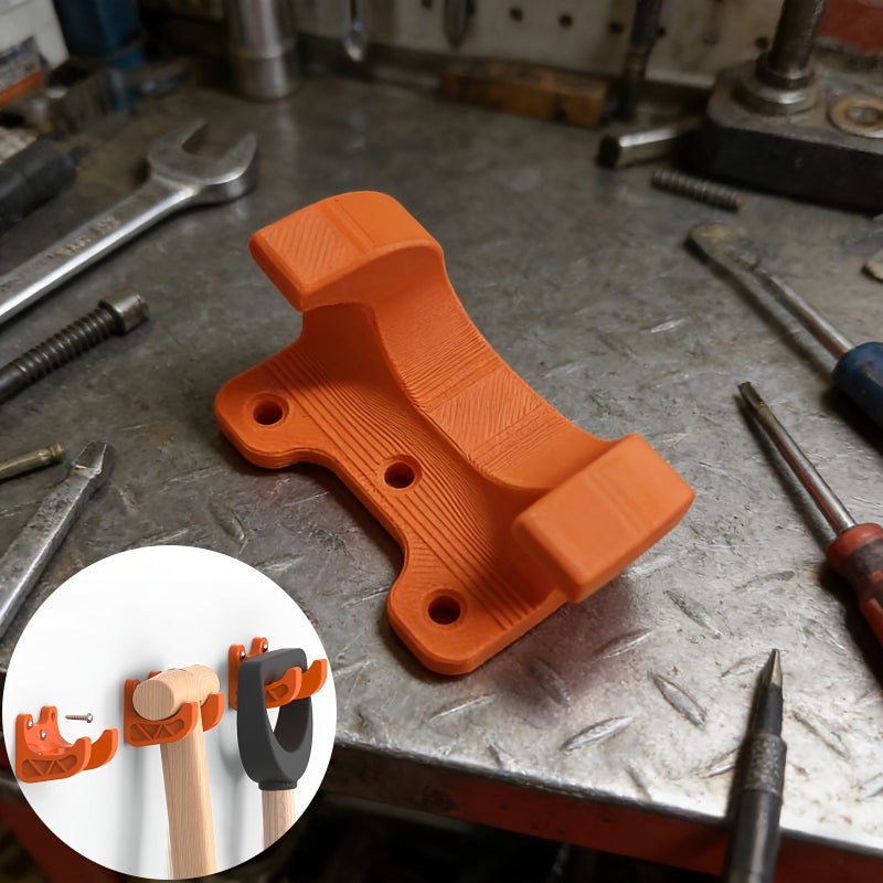 5pcs Heavy Duty Garden Tool Holds 35mm Diameter Wall Mounted Plastic Storage Rack With Screws - Image 1