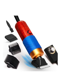Carpet Trimmer Shears Kit , Low Noise Rug Carver Adjustable Speed Multifunctional Carpet Trimmer Tufting for Handmade Rug Clean and Tufted Carpet (Brownish Red, 200W)
