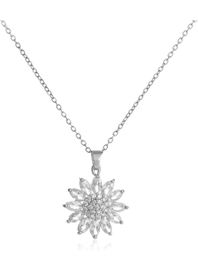 Daisy Necklace for Women – Silver Tiny Daisy Flower Pendant Necklace – Chain for Girls, Mother, Daughter - Image 1