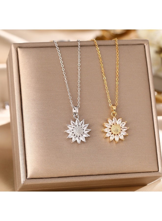 Daisy Necklace for Women – Silver Tiny Daisy Flower Pendant Necklace – Chain for Girls, Mother, Daughter - Image 2