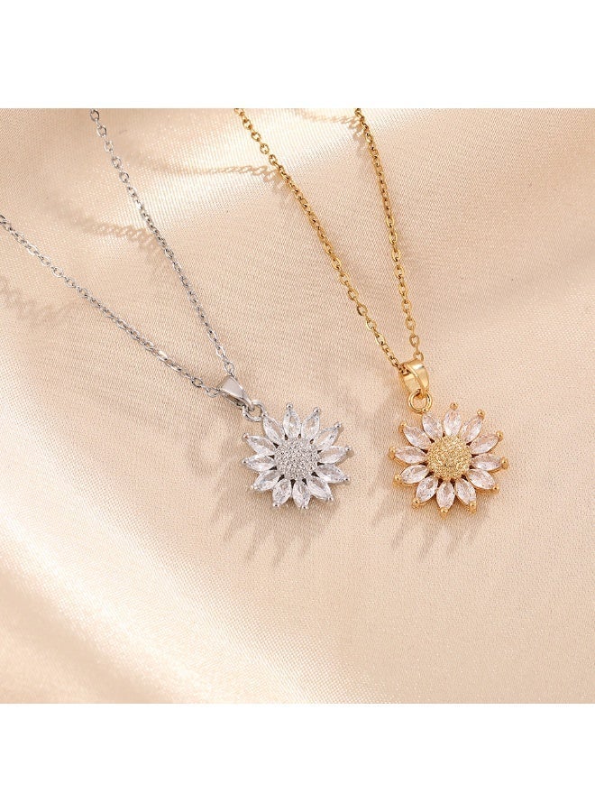 Daisy Necklace for Women – Silver Tiny Daisy Flower Pendant Necklace – Chain for Girls, Mother, Daughter - Image 3