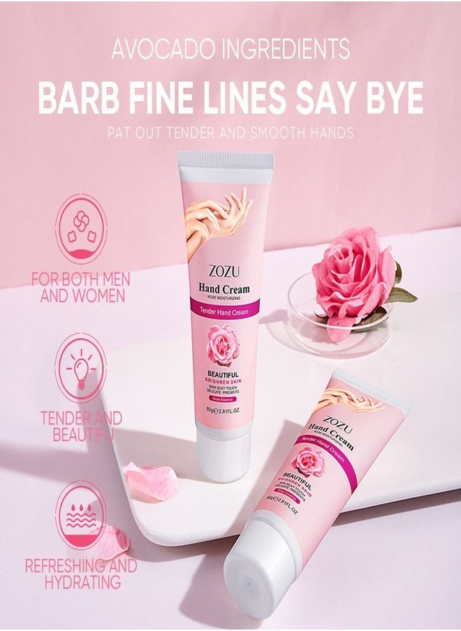 Zozu Moisturizing Hand Cream With Fragrant Rose Extract 80g To Enjoy The Atmosphere Of Hydration Softness And Beauty  - Image 2