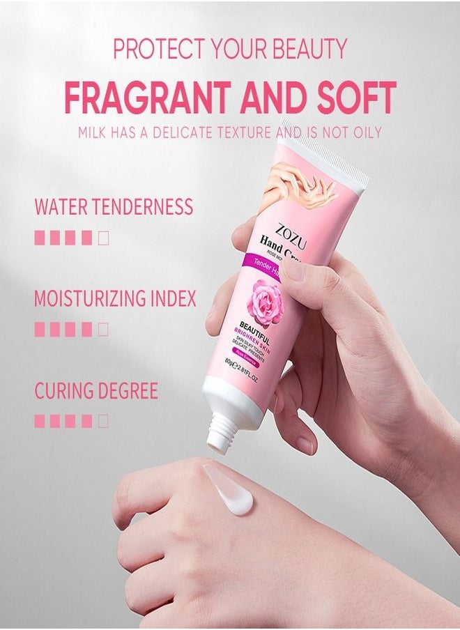 Zozu Moisturizing Hand Cream With Fragrant Rose Extract 80g To Enjoy The Atmosphere Of Hydration Softness And Beauty  - Image 4