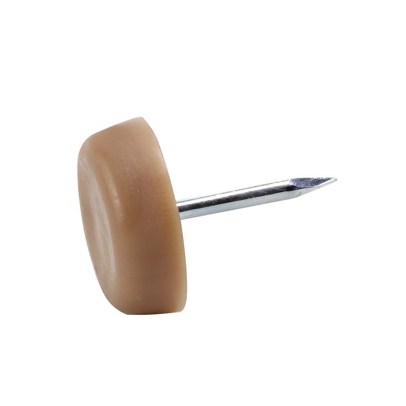 ROK 25 Pack Rok Hardware 34 19mm Standard Nail On Furniture Glides in Brown Color Flat Head Chair Foot Glides SLG34BRN 