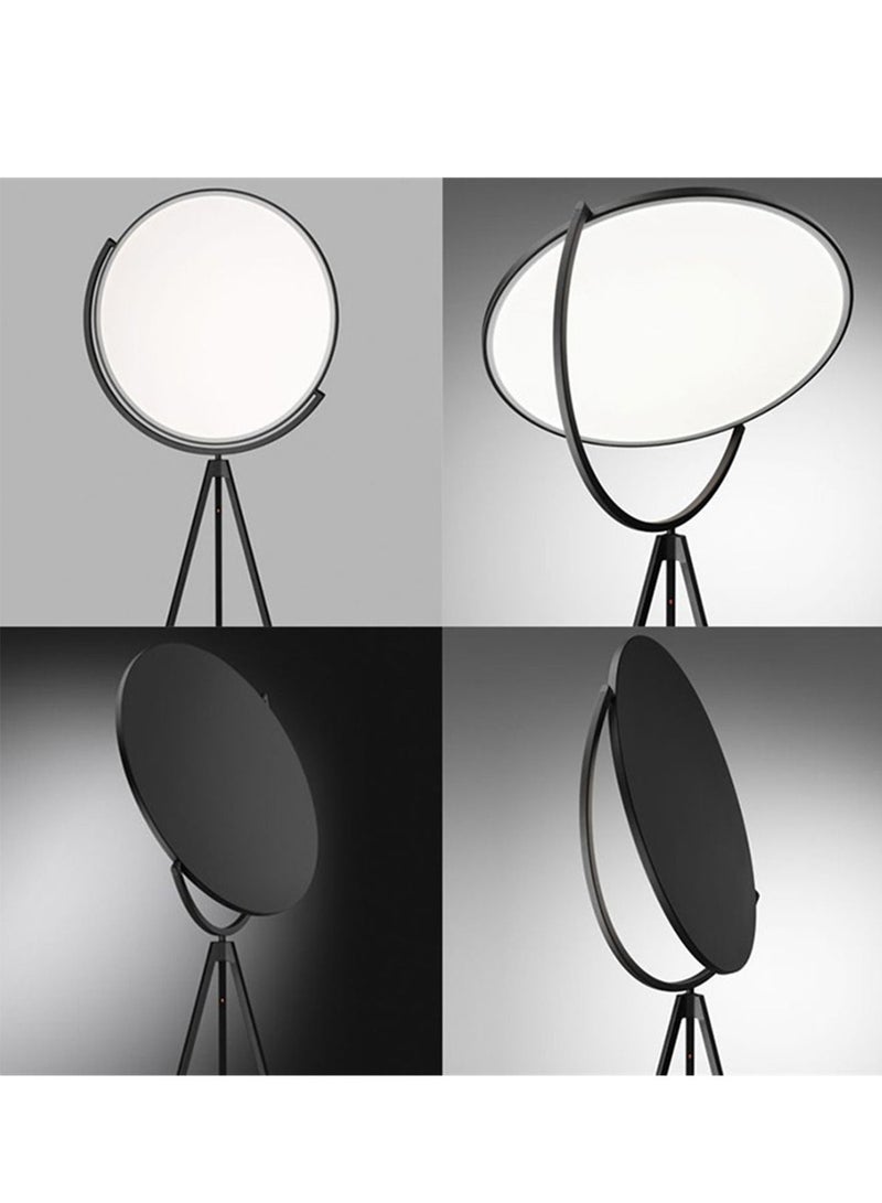 شاربدو مصباح أرضي ثلاثي القوائم على شكل قمر كامل من إبداعي، مصباح أرضي LED قابل للدوران حديث وقابل للدوران، مصباح قائم لغرفة المعيشة وغرفة النوم، ديكور منزلي، ضوء واقف أسود 175 × 70 سم - Image 5