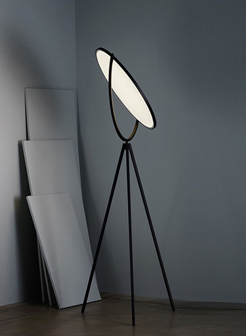 شاربدو مصباح أرضي ثلاثي القوائم على شكل قمر كامل من إبداعي، مصباح أرضي LED قابل للدوران حديث وقابل للدوران، مصباح قائم لغرفة المعيشة وغرفة النوم، ديكور منزلي، ضوء واقف أسود 175 × 70 سم - Image 3