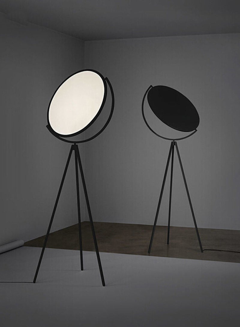 شاربدو مصباح أرضي ثلاثي القوائم على شكل قمر كامل من إبداعي، مصباح أرضي LED قابل للدوران حديث وقابل للدوران، مصباح قائم لغرفة المعيشة وغرفة النوم، ديكور منزلي، ضوء واقف أسود 175 × 70 سم - Image 2