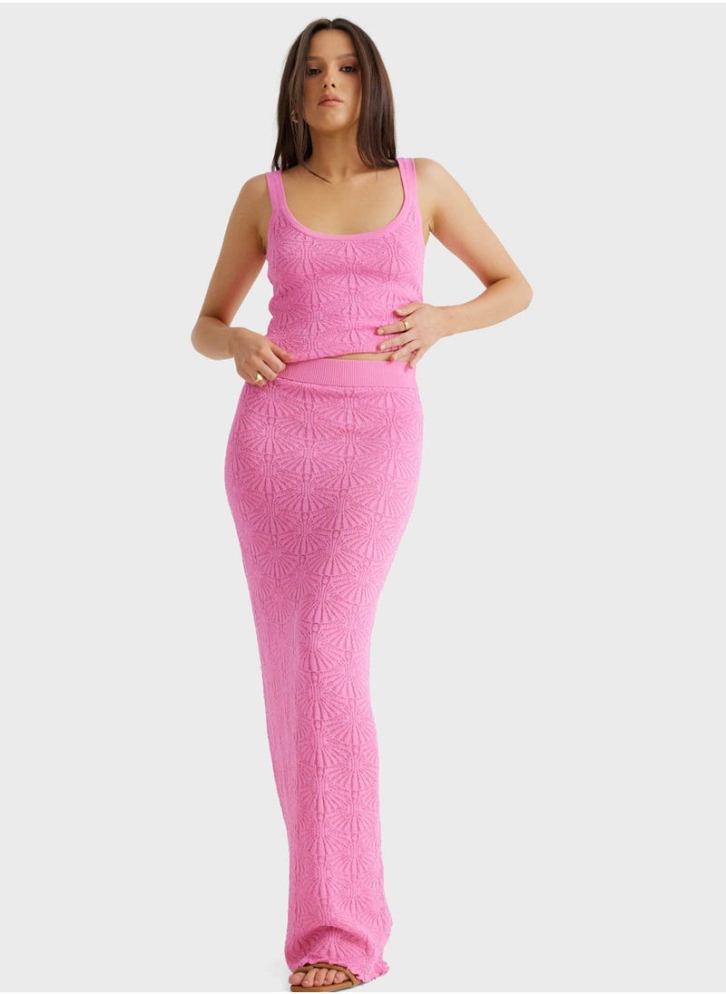 SNDYS - Patterned Scoop Neck Top - Image 1