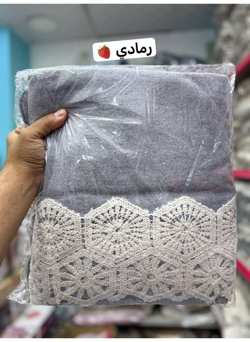 طقم غطاء أريكة كتان عام مع شرابات ، 10 قطع ، واقي أثاث غرفة المعيشة ، أريكة كبيرة 195 * 90 سم .فلو (رمادي) - Image 2