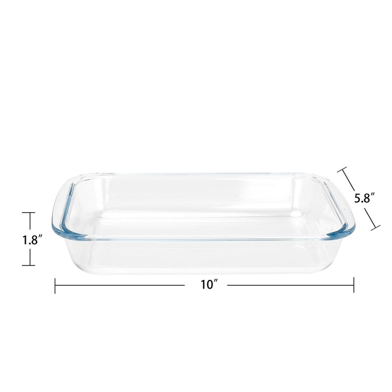 VIPHIEC 2 Pack 1-Quart Tempered Glass Oblong Baking Dishes, Personal Sized Bakeware and Cookware - Image 2
