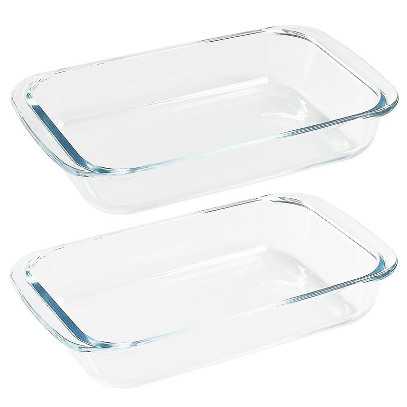 VIPHIEC 2 Pack 1-Quart Tempered Glass Oblong Baking Dishes, Personal Sized Bakeware and Cookware - Image 3