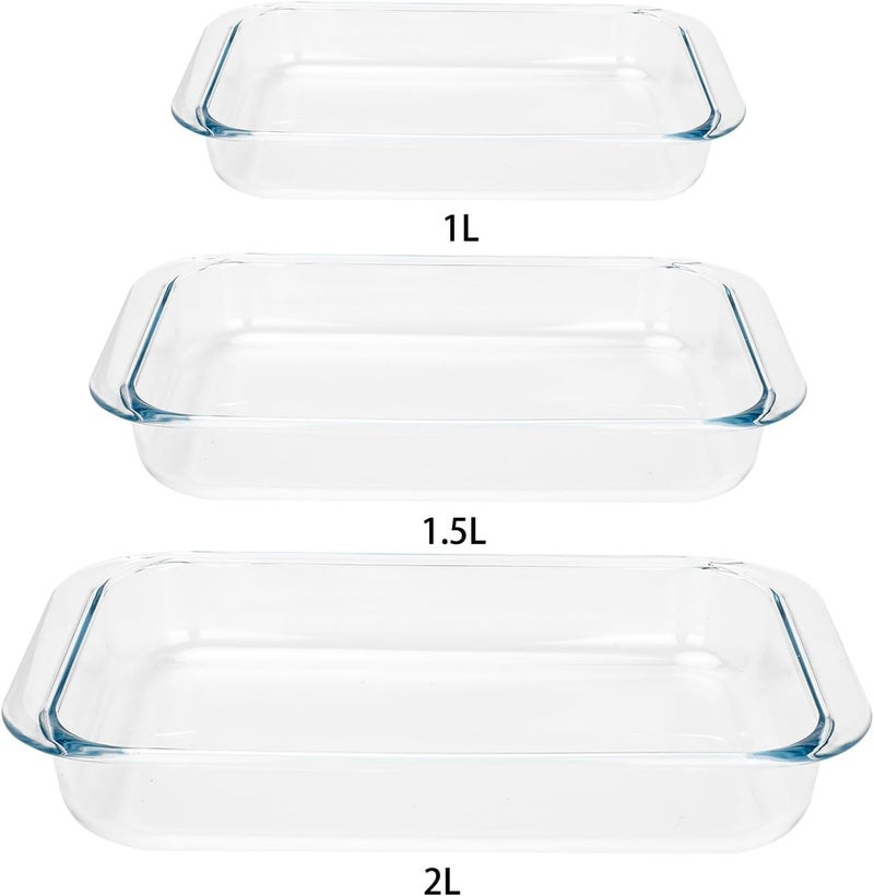 VIPHIEC 2 Pack 1-Quart Tempered Glass Oblong Baking Dishes, Personal Sized Bakeware and Cookware - Image 5
