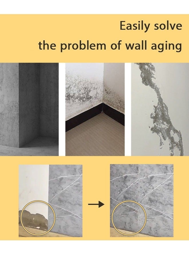 Lasola Self-Adhesive Wallpaper, Glossy Marble Pattern Wall Sticker, 6/12PCS Self-Adhesive Ease, Waterproof Wallpaper for for Ceiling, Partition, Curved Surfaces Indoor Use Moisture-Proof Sound Insulation Wallboard, Black - Image 4