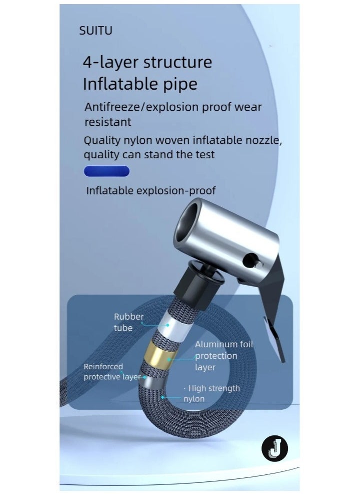 JAJEEK "NEW Portable Air Compressor – 6000mAh Rechargeable Pump with LCD Display for Fast Inflation of Car, Bicycle & Motorcycle Tires" - Image 5