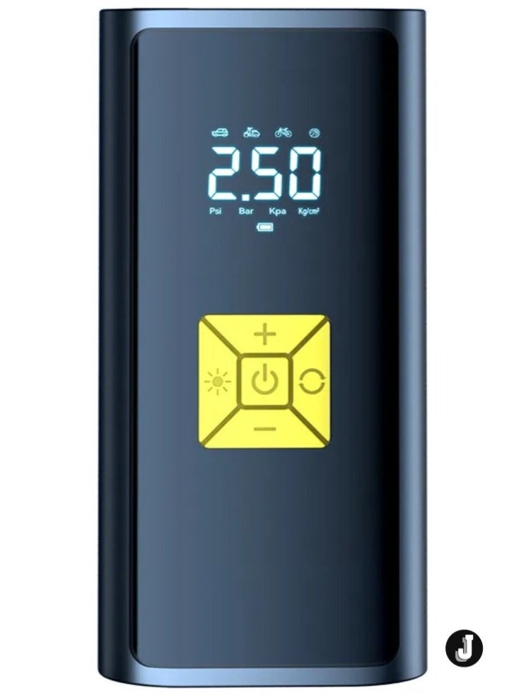 JAJEEK "NEW Portable Air Compressor – 6000mAh Rechargeable Pump with LCD Display for Fast Inflation of Car, Bicycle & Motorcycle Tires" - Image 1