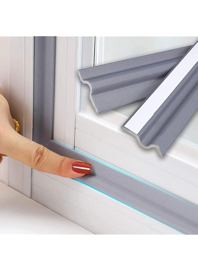 erorex 4M Window Draft Stopper Weather Stripping Draft Excluder Self Adhesive Foam Seal Strip Wind Noise Dust Insect Blocker For Window Gap Door Frame Grey - Image 1