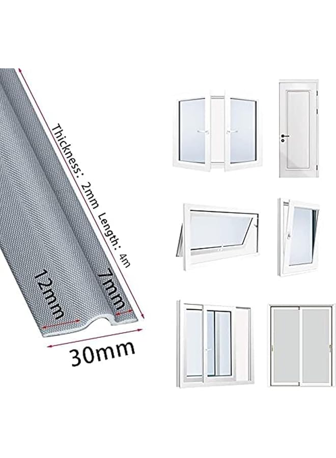 erorex 4M Window Draft Stopper Weather Stripping Draft Excluder Self Adhesive Foam Seal Strip Wind Noise Dust Insect Blocker For Window Gap Door Frame Grey - Image 2
