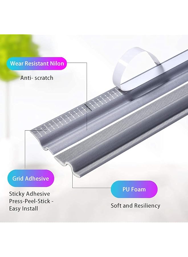 erorex 4M Window Draft Stopper Weather Stripping Draft Excluder Self Adhesive Foam Seal Strip Wind Noise Dust Insect Blocker For Window Gap Door Frame Grey - Image 3