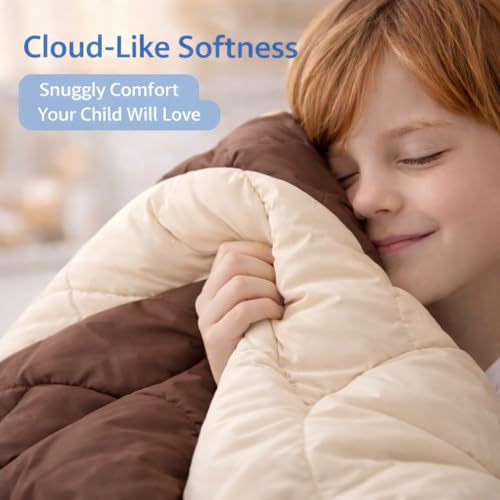 Toddylon Baby Comforter Soft Cotton Reversible Blanket for Up to 7-8 Years Kids AC Quilt for Newborn Infant Toddler Lightweight All Season Bedding Boys Girls 152x101 cm (Brown & Cream) - Image 2