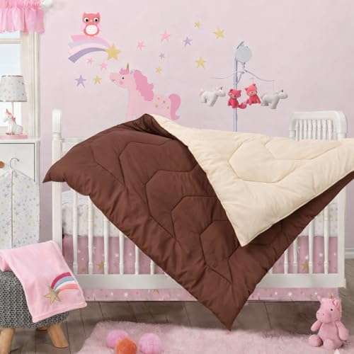 Toddylon Baby Comforter Soft Cotton Reversible Blanket for Up to 7-8 Years Kids AC Quilt for Newborn Infant Toddler Lightweight All Season Bedding Boys Girls 152x101 cm (Brown & Cream) - Image 5