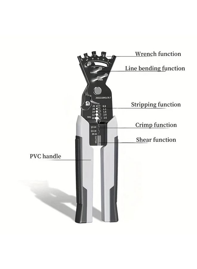 Multifunctional Wire Bending Pliers 5 In 1 Stainless Steel Crimping Cutting Stripping Tool - Image 4