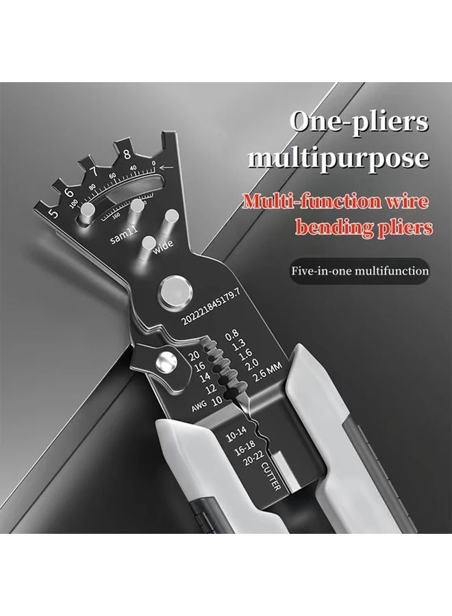 Multifunctional Wire Bending Pliers 5 In 1 Stainless Steel Crimping Cutting Stripping Tool - Image 2