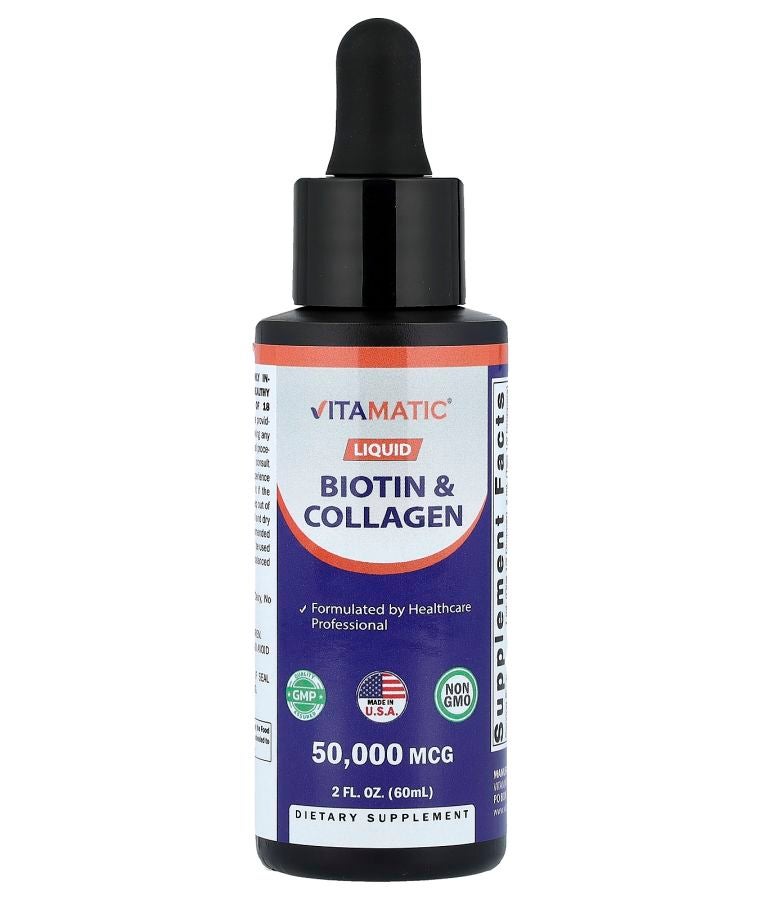 Vitamatic Liquid Biotin & Collagen 2 fl oz (60 ml)