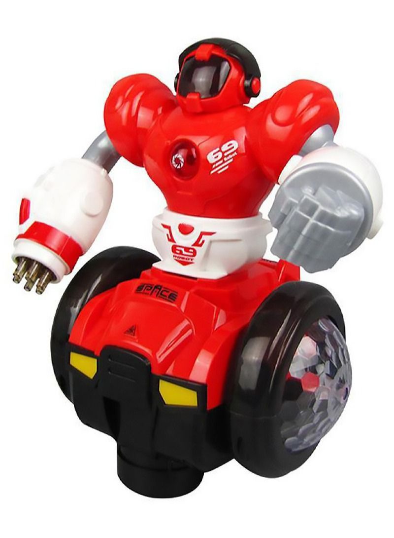 Space Police Dancing Robot Music Singing 360 Degree Rotation with Flashing Lights 4D for Unisex Kids - Image 1