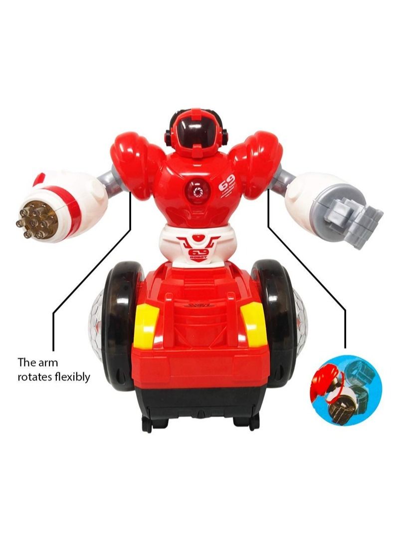 Space Police Dancing Robot Music Singing 360 Degree Rotation with Flashing Lights 4D for Unisex Kids - Image 2