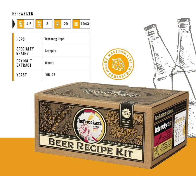 Craft A Brew - Beer Recipe Kit - Hefeweizen - Home Brewing Ingredient Refill - Beer Making Supplies - Includes Hops, Yeast, Malts, Extracts - 5 Gallons - Image 2