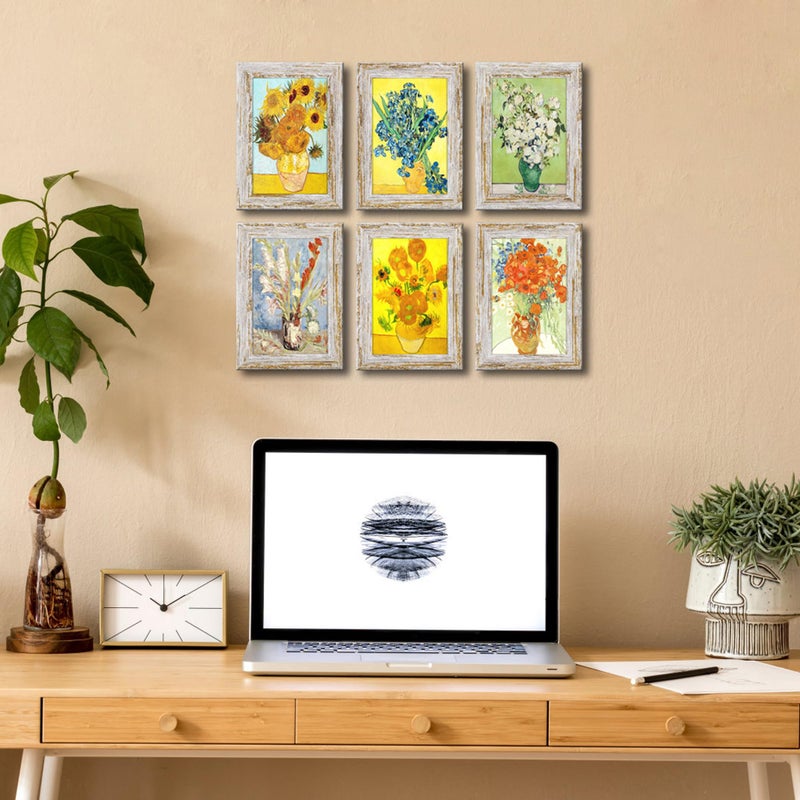 DEKWINN Rustic Distressed Retro Style White Photo Frame 4x6 Picture Frame Set of 6 with Real Glass for Pictures 4x6 Without Mat, Wall Gallery or Tabletop display - Image 5