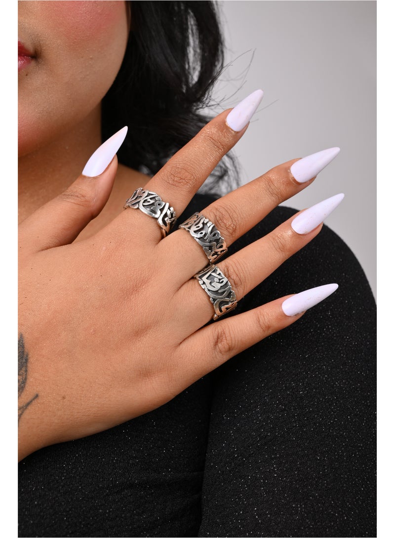 Akhet A 925 silver ring for women with the phrase (In imagination we have life) written on it, designed free size - Image 2