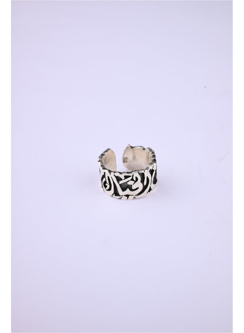 Akhet A 925 silver ring for women with the phrase (In imagination we have life) written on it, designed free size - Image 3