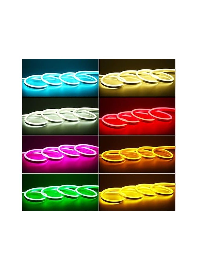 شريط اضاءة نيون مرن مقاوم للماء بتصنيف IP65 لمقاومة المياه والغبار مع محول لتزيين المنزل والمكتب وديوالي والكريسماس (اخضر - 10متر)، أكريليك مع الوصلة جاهز علي التركيب - Image 3