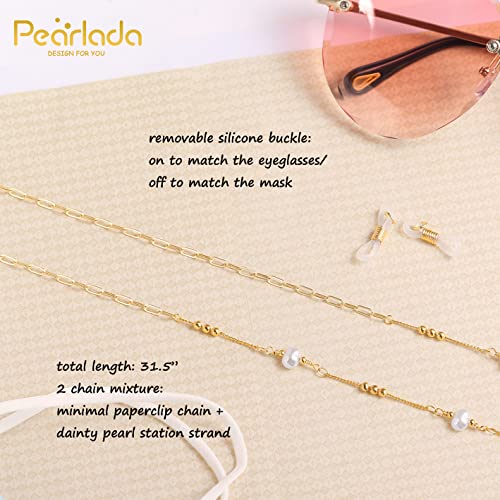 PEARLADA 18k Gold Baroque Pearl Glasses Chain for Women, Mask Lanyard Necklace, Reading Eyeglass Holder, Eyewear Retainer Sunglasses String Strap - Image 4