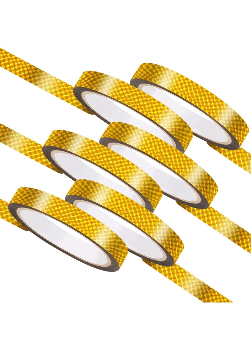 Excefore Gold Washi Tape, 6 Rolls Gold Tape for Crafts, Gold Washi Tape Metallic Gold Mirror Tape, Self Adhesive Metallic Tape for Wall Decor, Gift Wrapping, TV Frame and Crafts (1cm, 300m, Shining) - Image 1