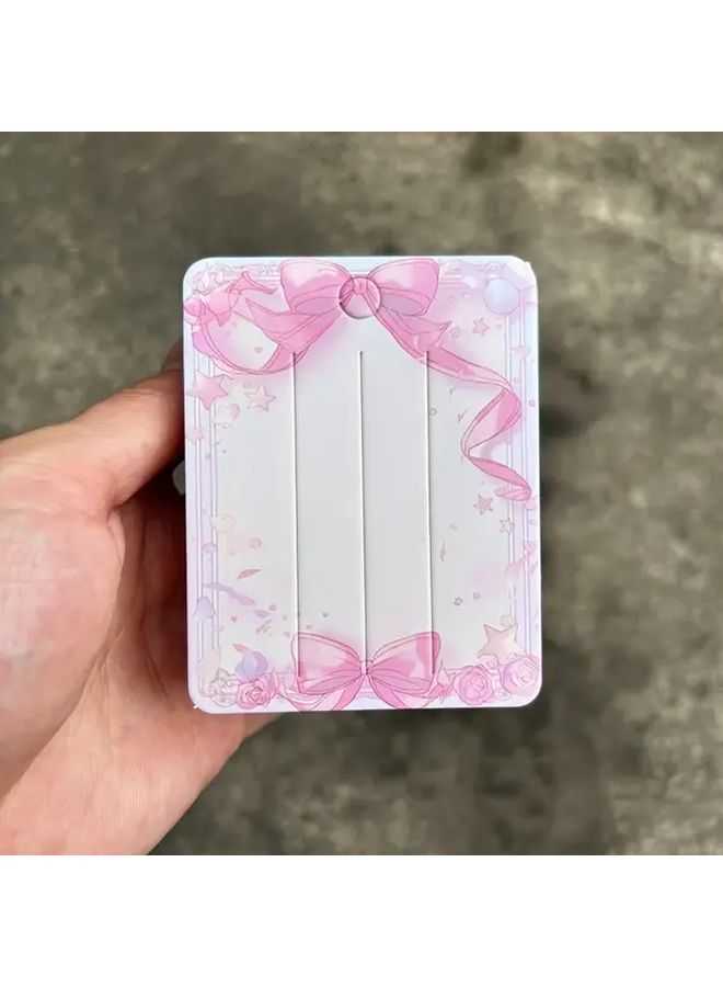 20 Pcs Blue Kawaii Anime Chibi Hair Clip Packaging Cards With Heart Bows And Pastel Ribbon Like Design For Party Favors Gift Tags And Standalone Gift Tag Flyers - Image 5