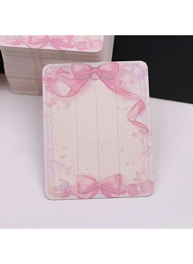 20 Pcs Blue Kawaii Anime Chibi Hair Clip Packaging Cards With Heart Bows And Pastel Ribbon Like Design For Party Favors Gift Tags And Standalone Gift Tag Flyers - Image 2