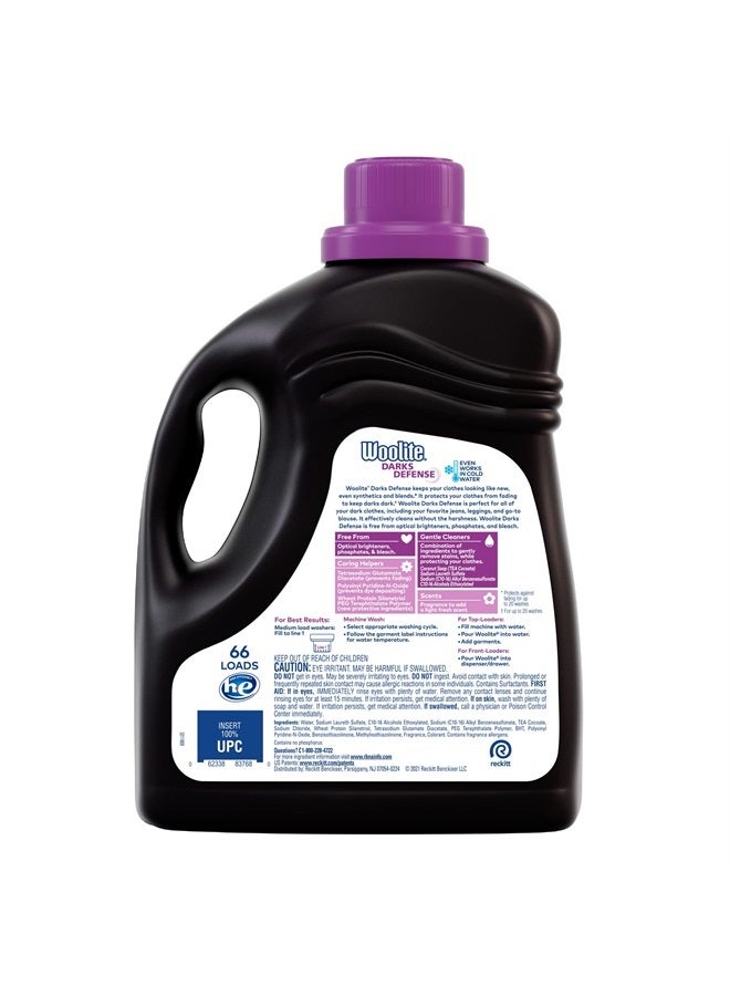 Woolite Darks Defense Liquid Laundry Detergent, 66 Loads, 100 Fl Oz, HE & Regular Washers, Packaging May Vary - Image 2