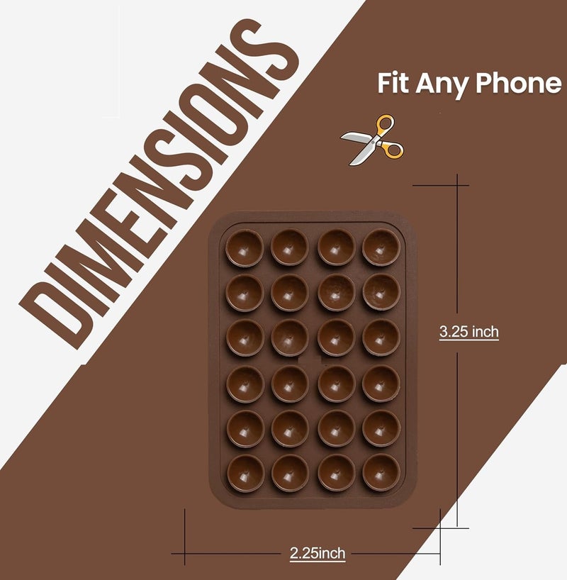 REDWIND Suction Phone Case, Phone Suction Sticker, Silicone Strong Grip Holder for Hands-Free iPhone & Android Mobile, Video Phone Accessory Compatible Mirror, Shower (Brown- Pack of 1) - Image 2