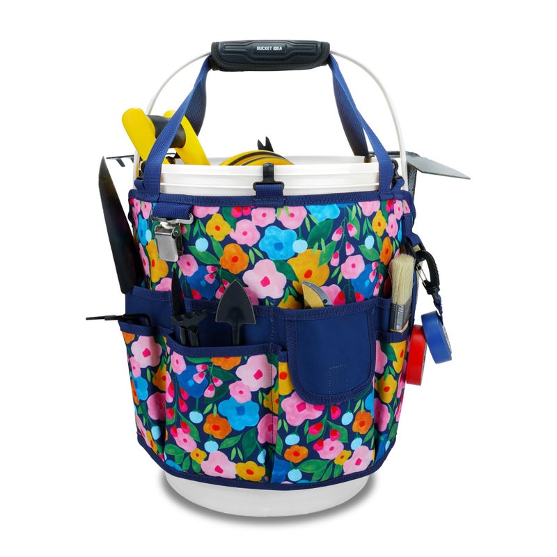 KUNN 18Pocket Bucket Tool Organizer HeavyDuty 5 Gallon Bucket Caddy with Hangable Handle Gardening Tool Bag Garden Caddy Accessory for Gardeners Blue - Image 2
