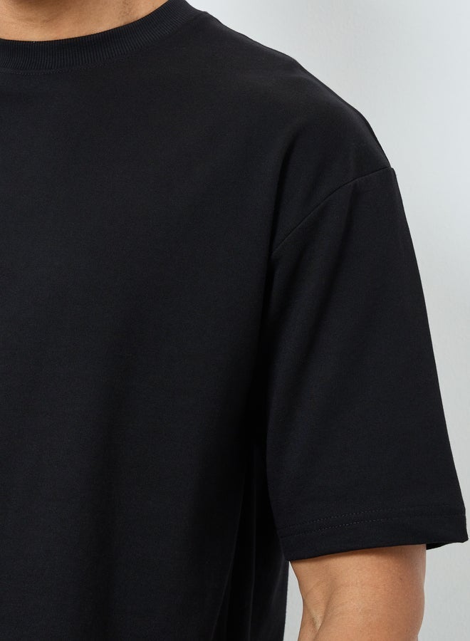 Styli Men Black Oversized T-Shirt with Worldwide Print - Image 4