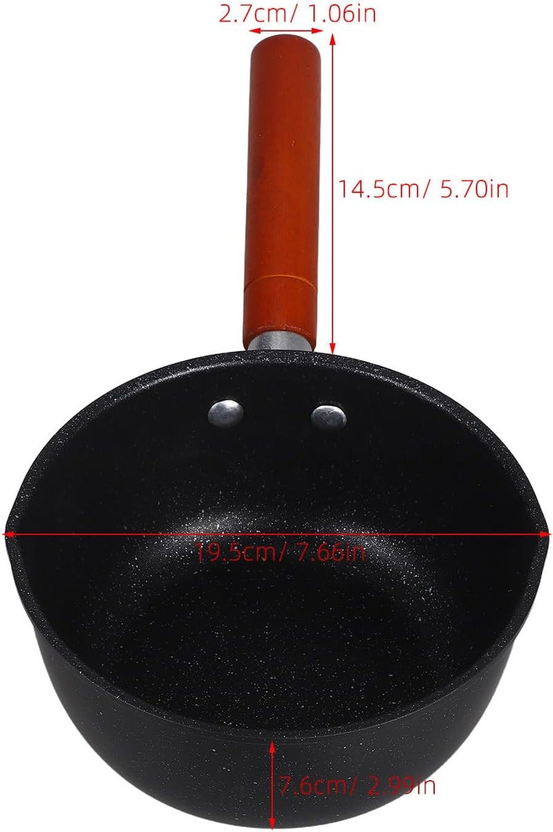 Japanese Style Snow Pan Saucepan 16cm Non-stick Milk Pot Butter Warmer Small Cooking Pot for Food and Stove Top Use - Image 2