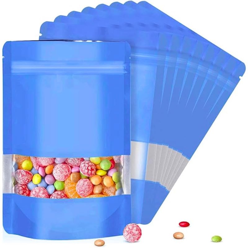 DEERA Matte Blue With Window Ziplock Storage Pouch 135x220mm Pack of 25 - Image 3